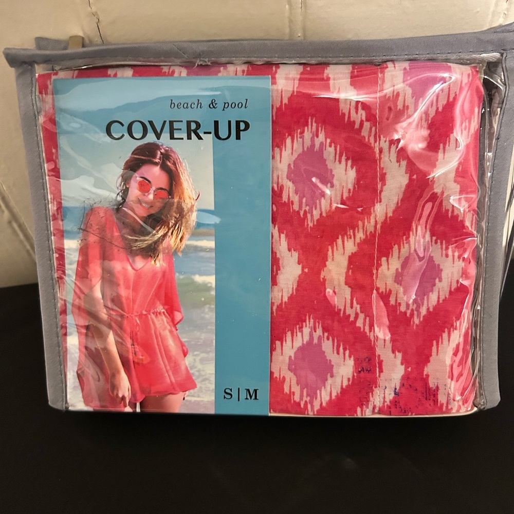Blue Star Beach & Pool Women's Ikat Print Pink Cover-Up Size Small/Medium/New!